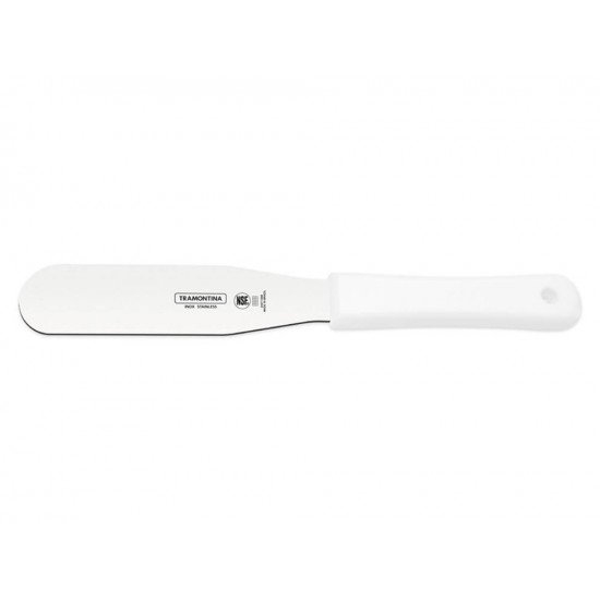 ESPATULA PARA CONFEITEIRO 8 PROFISSIONAL BRANCO LAMINA ACO INOX E CABO POLIPROPILENO TRAMONTINA