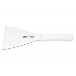 ESPATULA RASPADOR 5X4 PROFISSIONAL BRANCOLAMINA DE ACO INOX E CABO DE POLIPROPILENO TRAMONTINA