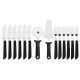 KIT PARA PIZZA 14 PEÇAS PIZZA VERDE LAMINAS DE ACO INOX E CABOS DE POLIPROPILENO TRAMONTINA