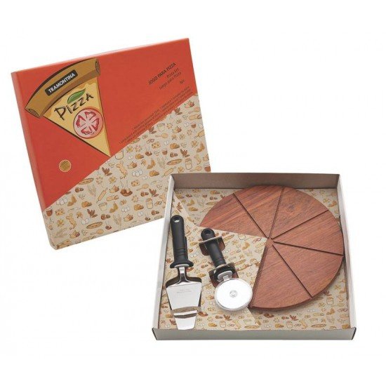 KIT PARA PIZZA 3 PECAS TRAMONTINA