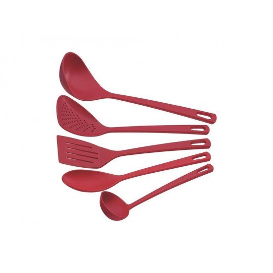 JOGO DE UTENSILIOS 5 PEÇAS UTILITA VERMELHO- SORTIDOS DE NYLON TRAMONTINA
