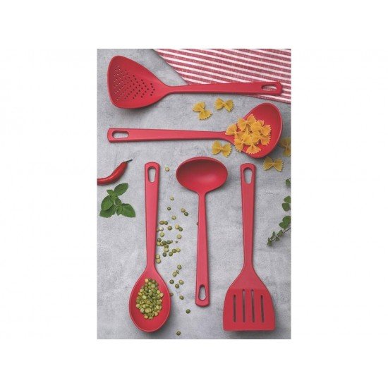 JOGO DE UTENSILIOS 5 PEÇAS UTILITA VERMELHO- SORTIDOS DE NYLON TRAMONTINA