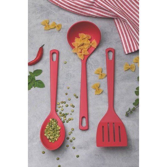 JOGO DE UTENSILIOS VERMELHO EM NYLON 3 PECAS TRAMONTINA