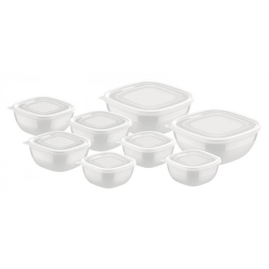 JOGO DE POTES MIXCOLOR EM POLIPROPILENO COM TAMPA TRANSPARENTE 8 PECAS TRAMONTINA