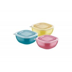 CONJUNTO DE POTES 3 PEÇAS MIXCOLOR MISTO SORTIDOS COM POTES E TAMPAS DE POLIPROPILENO TRAMONTINA