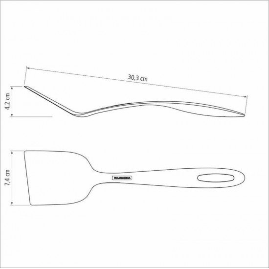 ESPÁTULA RETA TRAMONTINA ABILITY EM NYLON GRAFITE