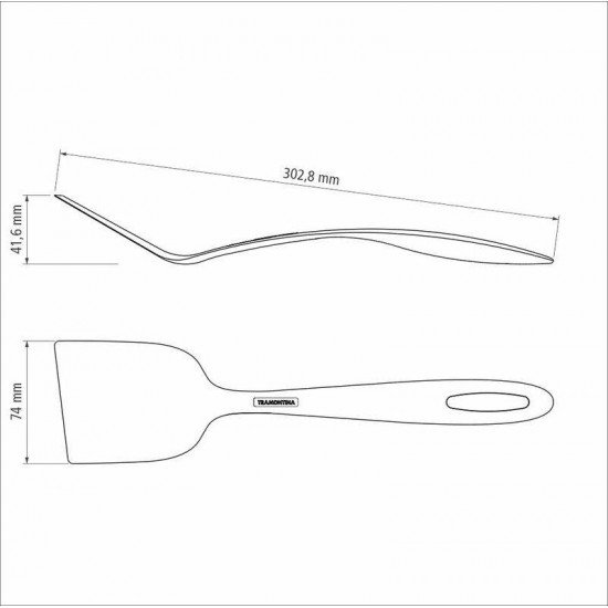 ESPÁTULA RETA TRAMONTINA ABILITY EM NYLON GRAFITE