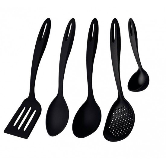 JOGO DE UTENSÍLIOS CINCO PEÇAS ABILITY EM NYLON PRETO TRAMONTINA