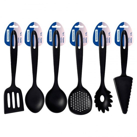 DISPLAY 120 PEÇAS DE UTENSÍLIOS ABILITY EM NYLON PRETO TRAMONTINA