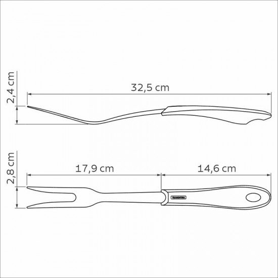 GARFO TRINCHANTE TRAMONTINA FLUENCE COM LÂMINA EM AÇO INOX E CABO EM POLIPROPILENO VERMELHO