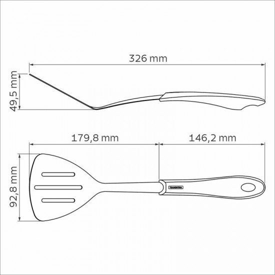 ESPÁTULA TRAMONTINA FLUENCE COM LÂMINA EM AÇO INOX E CABO EM POLIPROPILENO VERMELHO