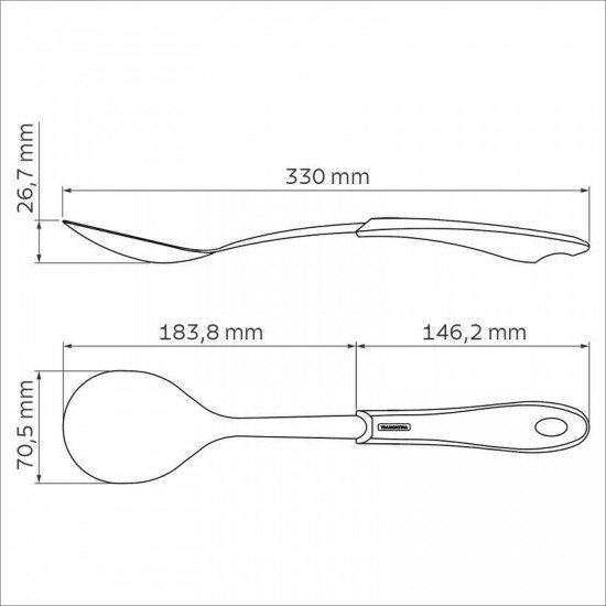 COLHER PARA SERVIR TRAMONTINA FLUENCE COM LÂMINA EM AÇO INOX E CABO EM POLIPROPILENO VERMELHO