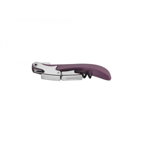 ABRIDOR SACA ROLHA SOMMELIER 2 ESTAGIOS HARMONIZA ROXO CORPO DE ABS ESPIRAL DE ACO INOX TRAMONTINA