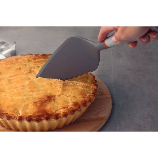 ESPÁTULA PARA BOLO E PIZZA TRAMONTINA VERANO COM BOJO EM NYLON E CABO DE POLIPROPILENO CINZA