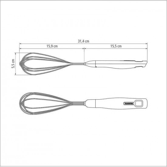 BATEDOR MANUAL TRAMONTINA VERANO COM HASTES EM AÇO INOX E CABO DE POLIPROPILENO ÔNIX