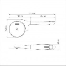 CORTADOR PARA PIZZA VERANO COM LAMINA DE ACO INOX E CABO DE POLIPROPILENO ONIX TRAMONTINA