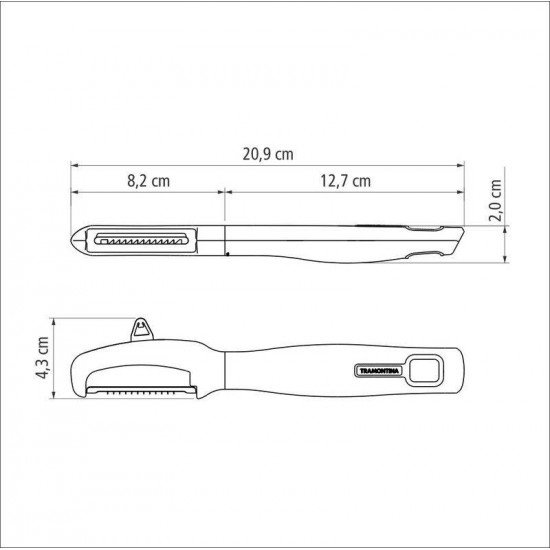 DESCASCADOR TRAMONTINA VERANO COM LÂMINA EM AÇO INOX E CABO DE POLIPROPILENO COM CORTE JULIENNE VERMELHO