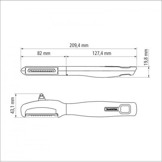 DESCASCADOR TRAMONTINA VERANO COM LÂMINA EM AÇO INOX E CABO DE POLIPROPILENO COM CORTE JULIENNE VERMELHO