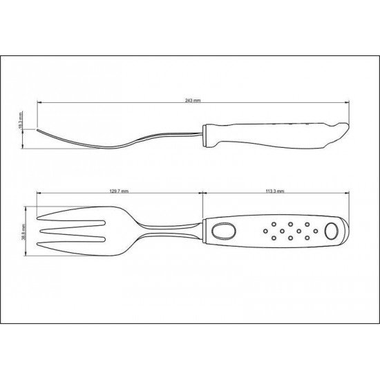 GARFO PARA SALADA EM ACO INOX COM CABO PRETO EM POLIPROPILENO TRAMONTINA