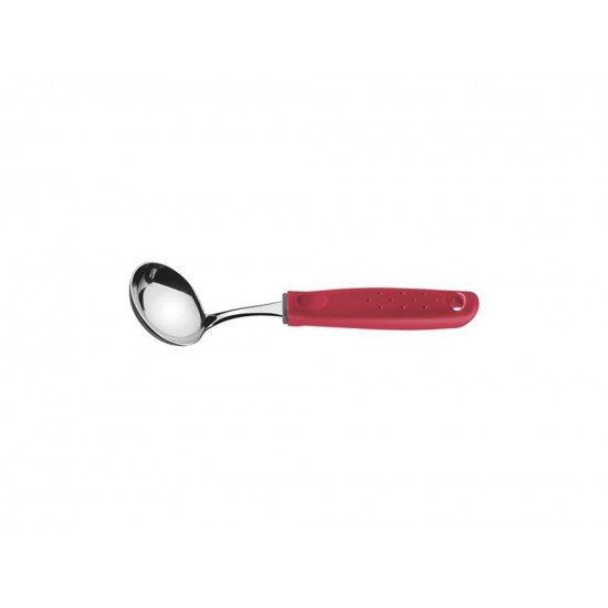 CONCHA PARA MOLHO UTILITA VERMELHO LAMINA DE ACO INOX E CABO DE POLIPROPILENO TRAMONTINA