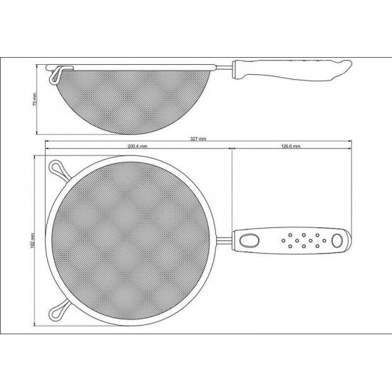 PENEIRA UTILITA EM ACO INOX COM CABO DE POLIPROPILENO PRETO 17 CM TRAMONTINA