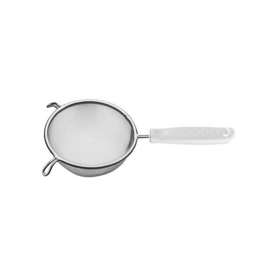 PENEIRA UTILITA EM ACO INOX COM CABO DE POLIPROPILENO BRANCO 14 CM TRAMONTINA