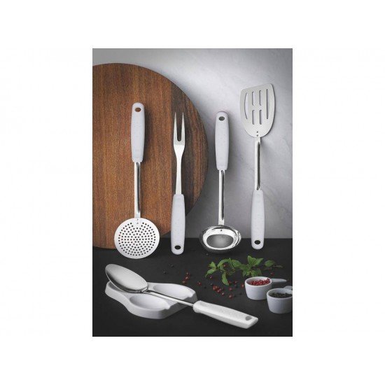 JOGO DE UTENSILIOS 6 PC UTILITA BRANCO SORTIDOS COM LAMINAS ACO INOX E CABOS POLIPRO TRAMONTINA