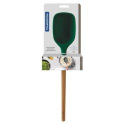 COLHER DE SERVIR LIVE EM SILICONE VERDE COM CABO DE MADEIRA TRAMONTINA