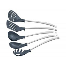 JOGO DE UTENSILIOS 5 PEÇAS MOVIN GRAFITE SORTIDOS DE UTENSILIOS DE NYLON E ACO INOX TRAMONTINA