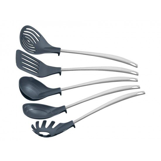 JOGO DE UTENSILIOS 5 PEÇAS MOVIN GRAFITE SORTIDOS DE UTENSILIOS DE NYLON E ACO INOX TRAMONTINA