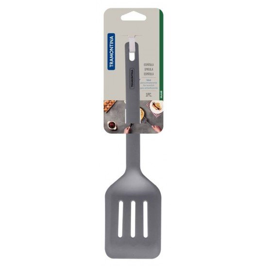ESPÁTULA DE SILICONE PERFURADA TRAMONTINA MOLDÊ CINZA
