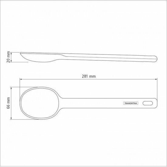 COLHER DE SERVIR TRAMONTINA MOLDÊ EM SILICONE CINZA