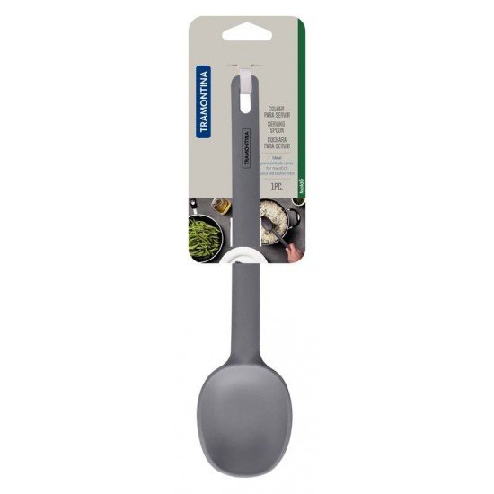COLHER DE SERVIR TRAMONTINA MOLDÊ EM SILICONE CINZA