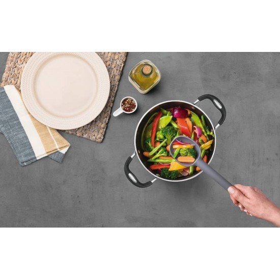 COLHER DE SERVIR PERFURADA TRAMONTINA MOLDÊ EM SILICONE CINZA