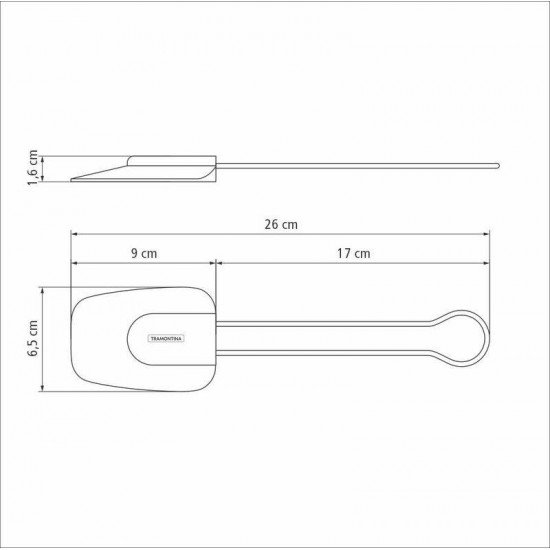 ESPÁTULA DE SILICONE TRAMONTINA MOLDÊ CINZA COM CABO DE AÇO INOX