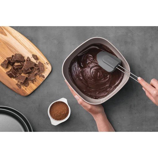 ESPÁTULA DE SILICONE TRAMONTINA MOLDÊ CINZA COM CABO DE AÇO INOX