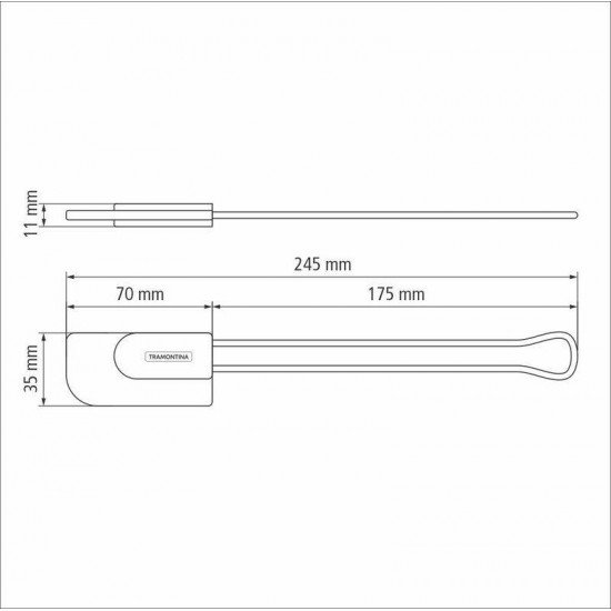 ESPÁTULA TRAMONTINA MOLDÊ EM SILICONE CINZA COM CABO DE AÇO INOX