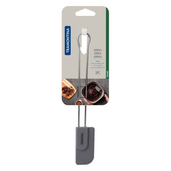 ESPÁTULA TRAMONTINA MOLDÊ EM SILICONE CINZA COM CABO DE AÇO INOX