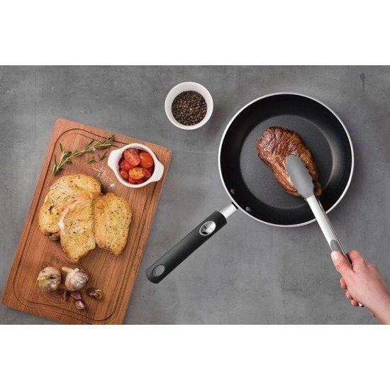 PEGADOR MULTIUSO TRAMONTINA MOLDÊ EM SILICONE CINZA E AÇO INOX 29 CM