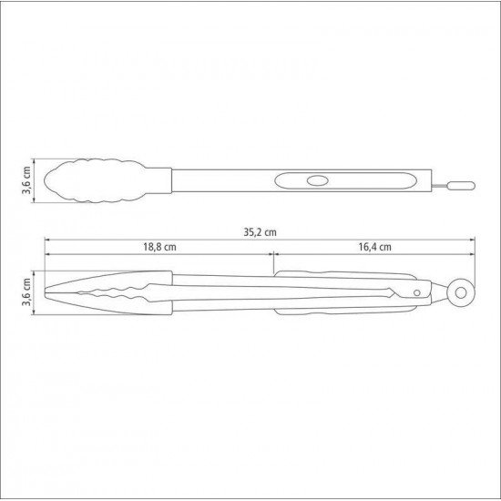 PEGADOR MULTIUSO TRAMONTINA MOLDÊ EM SILICONE CINZA E AÇO INOX 35 CM