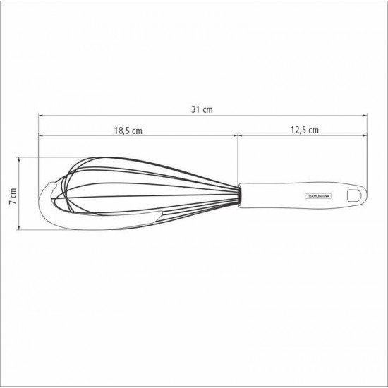 BATEDOR MANUAL TRAMONTINA MOLDÊ EM AÇO INOX E CABO DE SILICONE