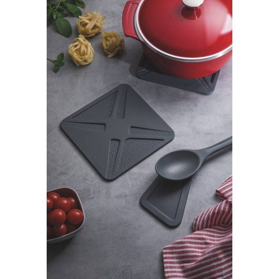 DESCANSO DE SILICONE PARA UTENSILIOS LYON CINZA TRAMONTINA