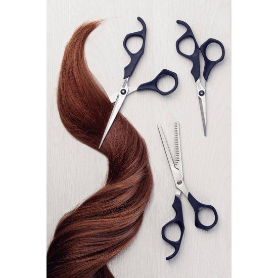 TESOURA PARA CABELO TRAMONTINA SUPERCORT COM LÂMINA EM AÇO INOX COM FIO NAVALHA E CABO DE POLIPROPILENO ONIX 5