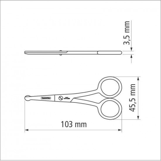 TESOURA DE PELOS E UNHA PARA BEBES EM ACO INOX 4 TRAMONTINA