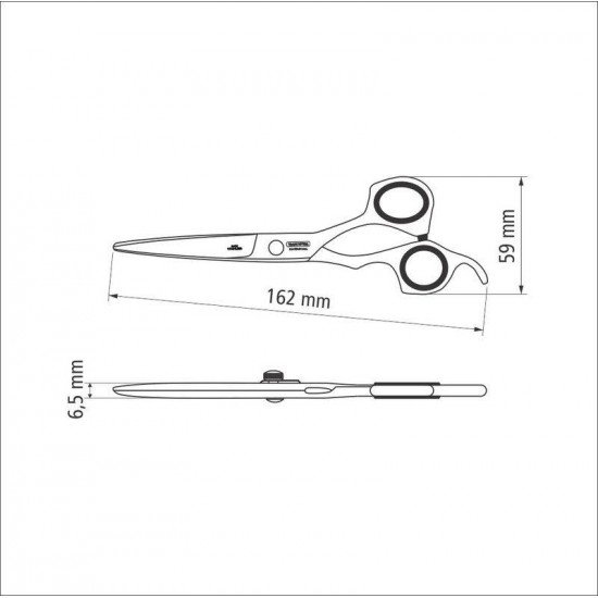 TESOURA PARA CABELO EM ACO INOX COM FIO NAVALHA E APOIO FIXO PARA DEDO 5,5 TRAMONTINA
