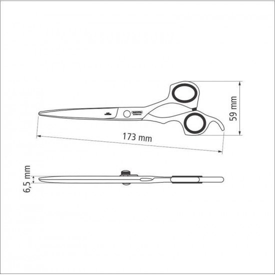 TESOURA PARA CABELO EM ACO INOX COM FIO LASER E APOIO FIXO PARA DEDO 6 TRAMONTINA