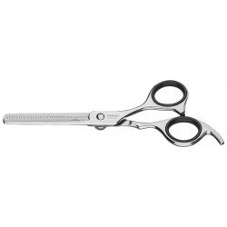 TESOURA PARA CABELO EM ACO INOX COM FIO DESBASTE E APOIO FIXO PARA DEDO 6 TRAMONTINA