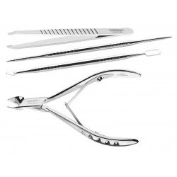 JOGO PARA CUTICULAS E PINCA EM ACO INOX 4 PECAS TRAMONTINA