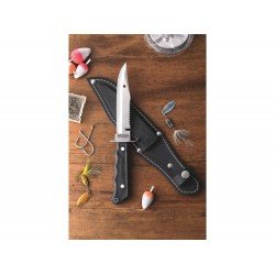 FACA ESPORTE 5 FISH PRETO LAMINA DE ACO INOX E CABO DE BORRACHA TRAMONTINA