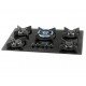 FOGAO COOKTOP FISCHER 5 BOCAS TRIPLA CHAMA INFINITY GAS MESA VIDRO PRETO